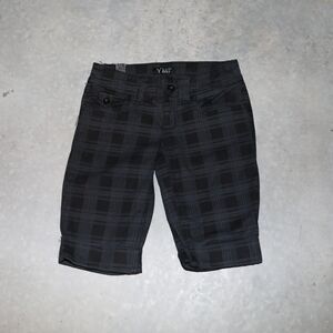 Vintage Y2K 00s YMI Black‎ Plaid Summer Bermuda Shorts Low Rise Casual Shorts XS